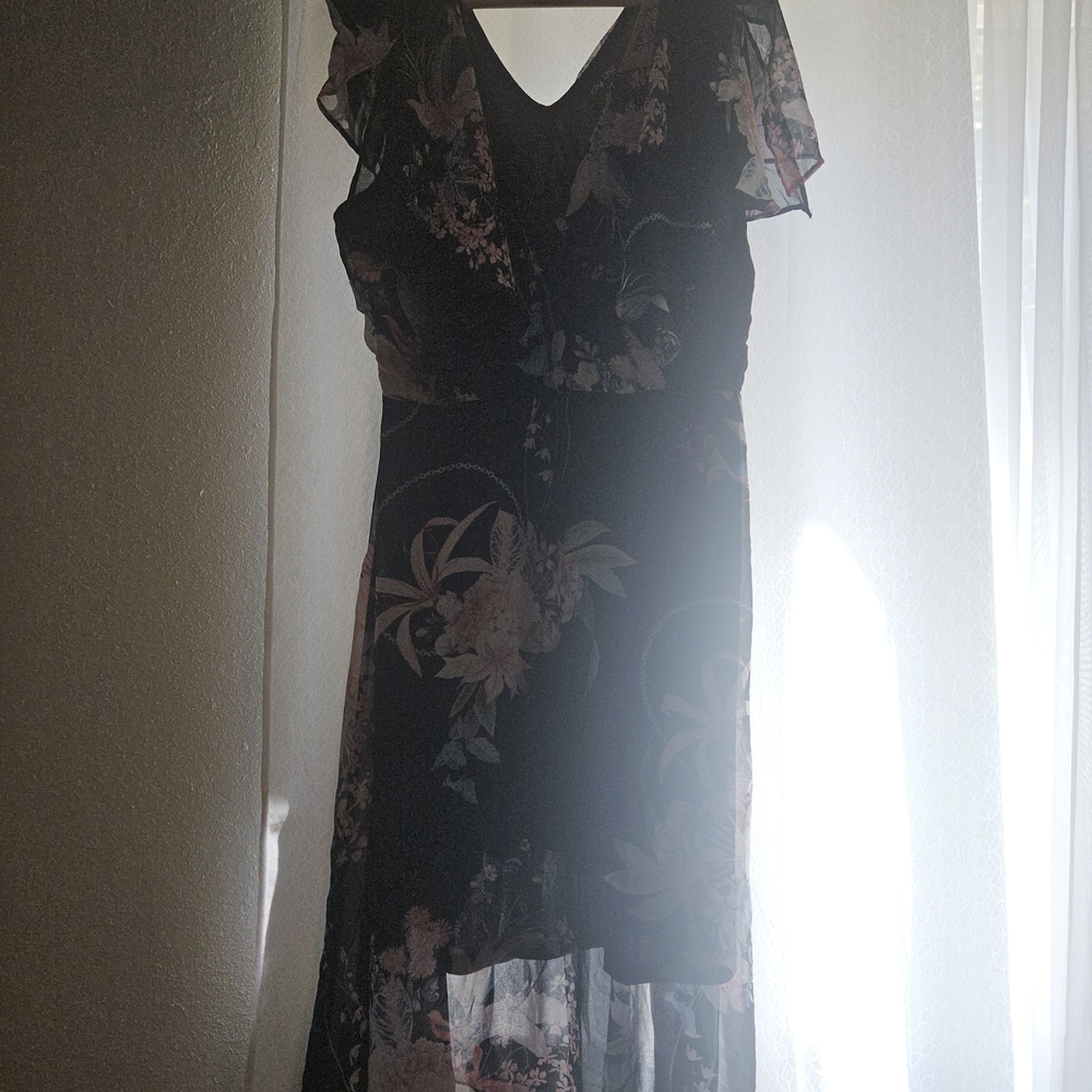 City Chic Black Floral High Low Dress